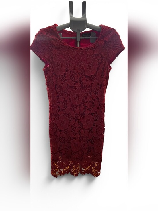 Luxology Dresses & Skirts - Luxology Burgundy Floral Lace Mini Dress